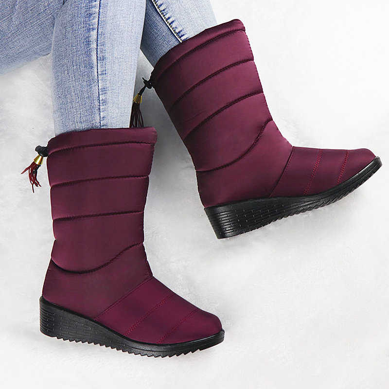 Sabine Bottes De Neige Matelassées Mi-Mollet Compensées Femme