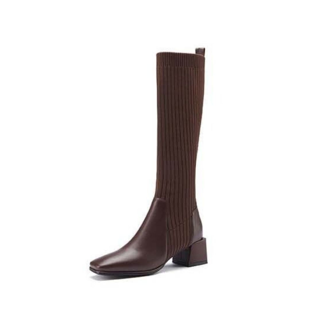 Isaure Bottes Chaussette En Maille À Talon Carré Femme