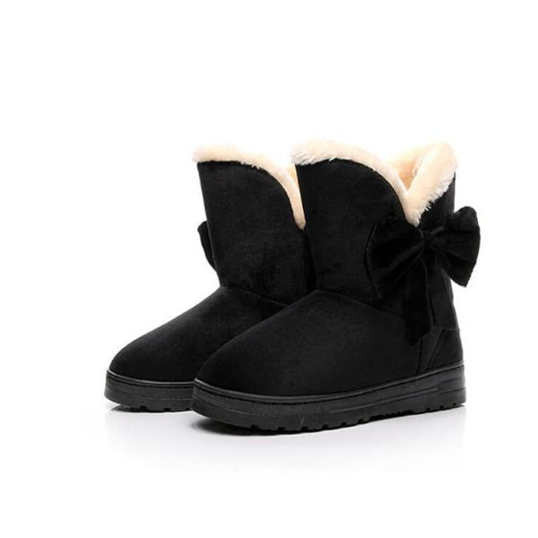 Simone Bottines Fourrées Effet Daim À Nœud Femme