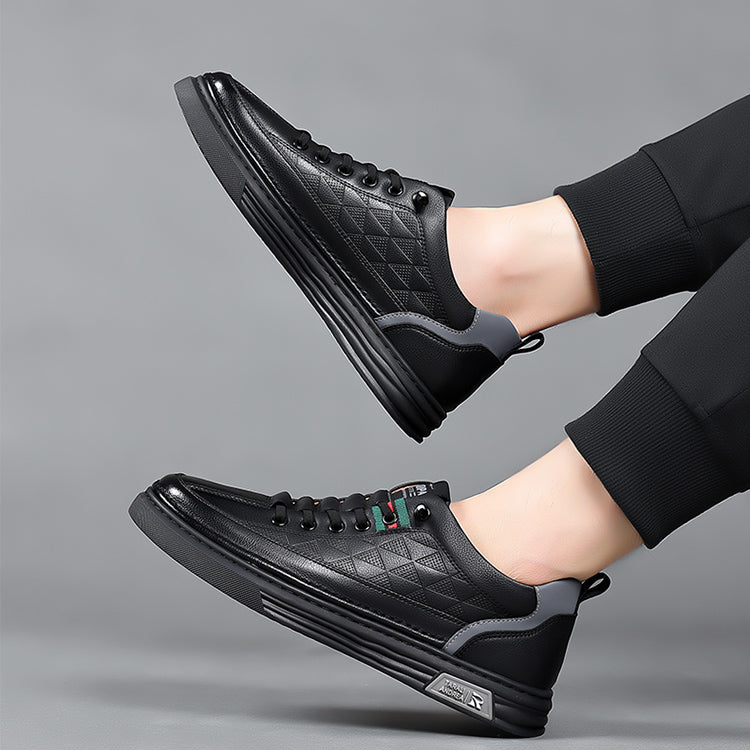 Thomas Baskets Aspect Cuir À Surpiqûres Homme