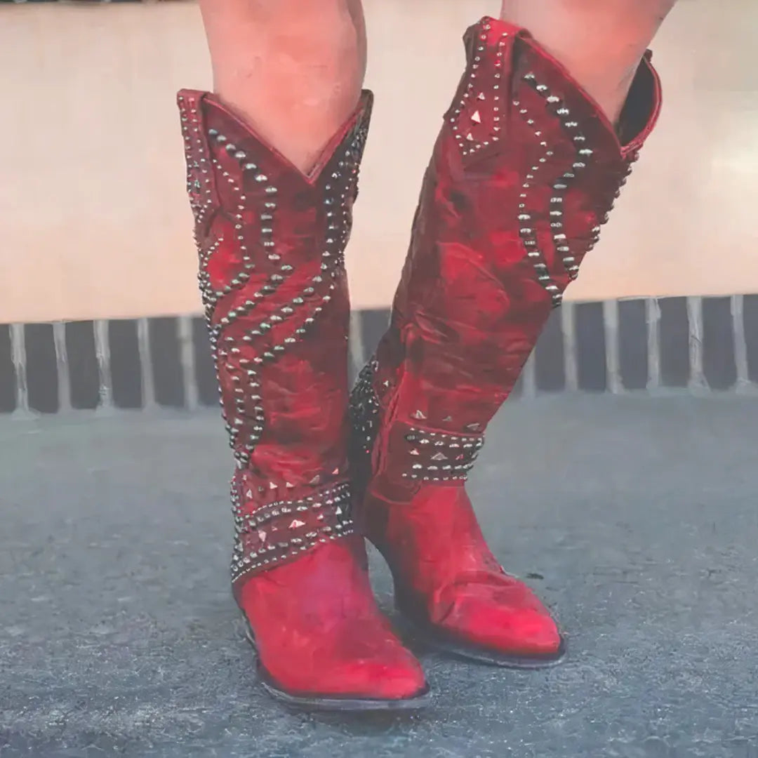 Armelle Bottes Hautes À Rivets Et Bout Pointu Femme