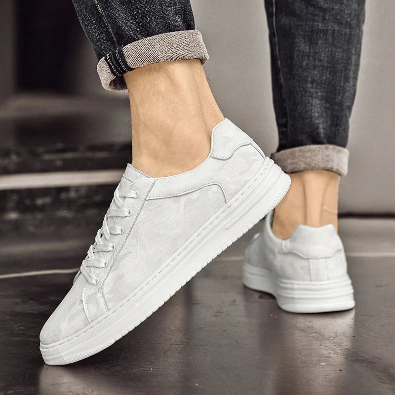 Adrien Baskets Basses Aspect Cuir Texturé Homme