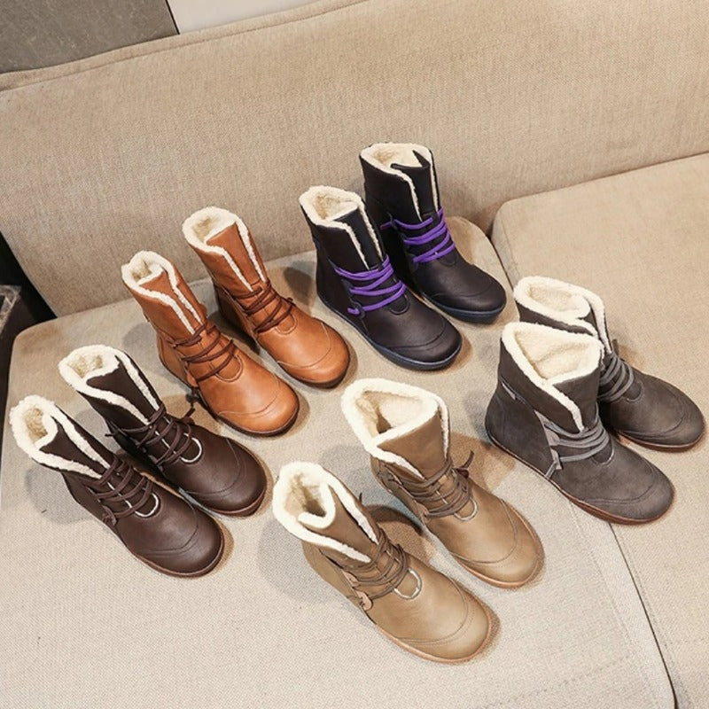 Roxane Bottines Fourrées À Lacets Et Semelle Souple Femme