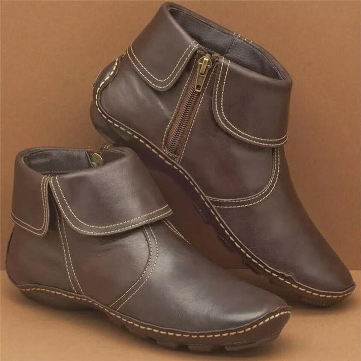 Lorène Bottines À Revers Rabattable Zippées Femme