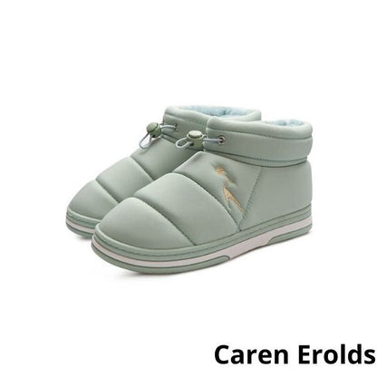 Sarah Bottines Chaussons Matelassées Fourrées À Cordon Femme