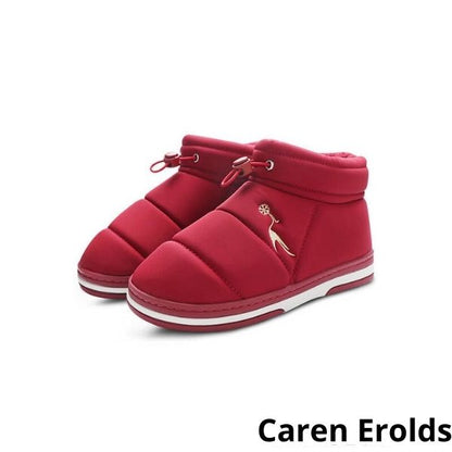 Sarah Bottines Chaussons Matelassées Fourrées À Cordon Femme