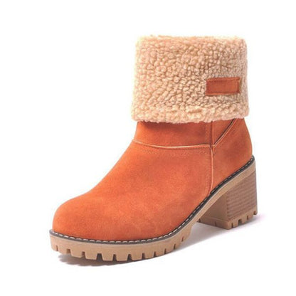 Alix Bottines À Revers Moumoute Et Talon Carré Femme