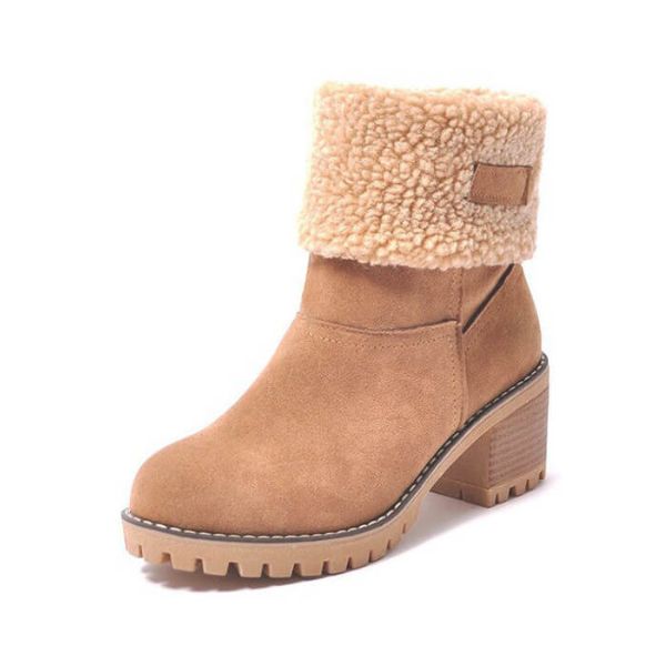 Alix Bottines À Revers Moumoute Et Talon Carré Femme