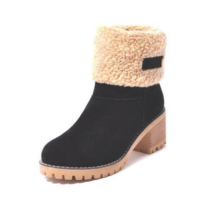 Alix Bottines À Revers Moumoute Et Talon Carré Femme