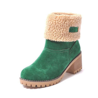 Alix Bottines À Revers Moumoute Et Talon Carré Femme