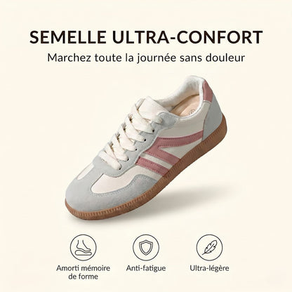 Adèle Baskets Rétro À Lacets Et Bandes Latérales Femme
