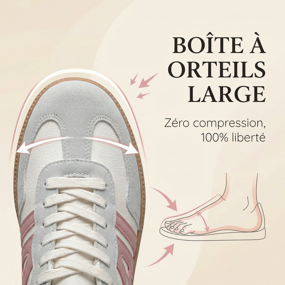 Adèle Baskets Rétro À Lacets Et Bandes Latérales Femme