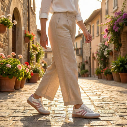 Adèle Baskets Rétro À Lacets Et Bandes Latérales Femme