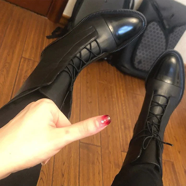 Élise Bottines Aspect Cuir À Lacets Et Bout Pointu Femme