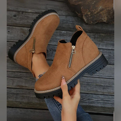 Jade Bottines Zippées À Semelle Épaisse Femme