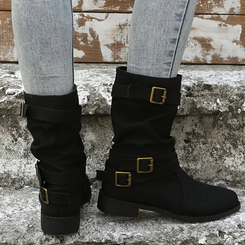 Nathalie Bottes Mi-Mollet Froncées À Double Boucle Femme