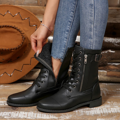 Juliette Bottes Mi-Mollet Lacées À Zip Et Boucle Femme