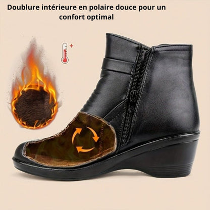 Clara Bottines Compensées À Nœud Doublées Polaire Femme