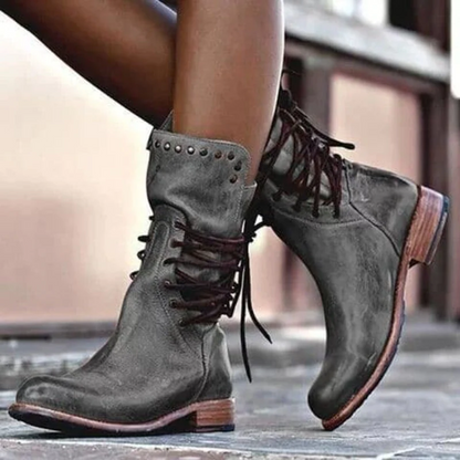 Alice Bottes Mi-Mollet À Laçage Arrière Et Talon Bas Femme