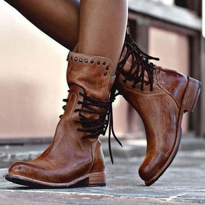 Alice Bottes Mi-Mollet À Laçage Arrière Et Talon Bas Femme