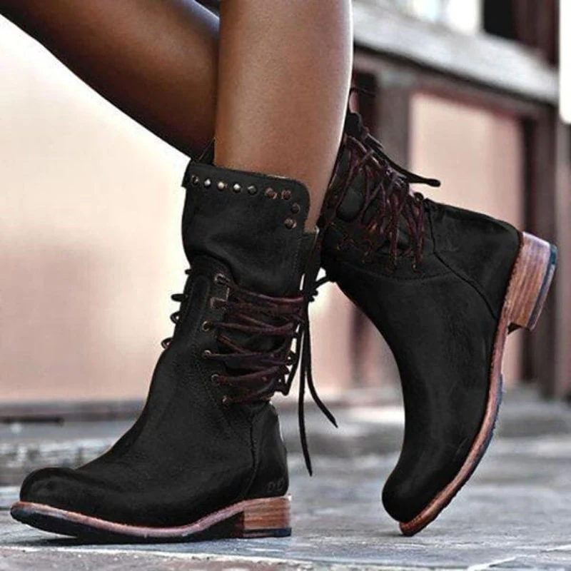 Alice Bottes Mi-Mollet À Laçage Arrière Et Talon Bas Femme