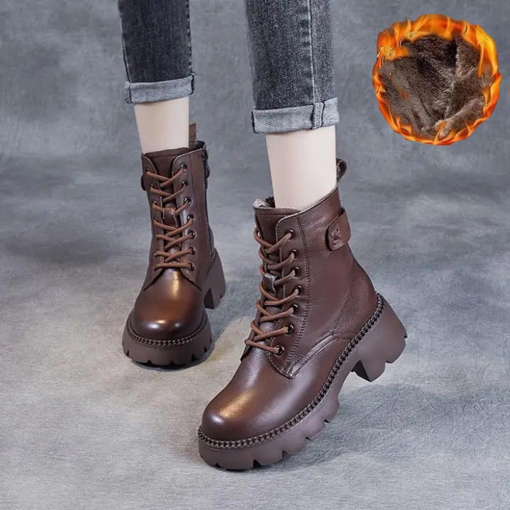 Éloïse Bottines À Lacets Et Semelle Crantée Épaisse Femme