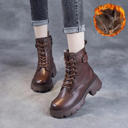 Éloïse Bottines À Lacets Et Semelle Crantée Épaisse Femme