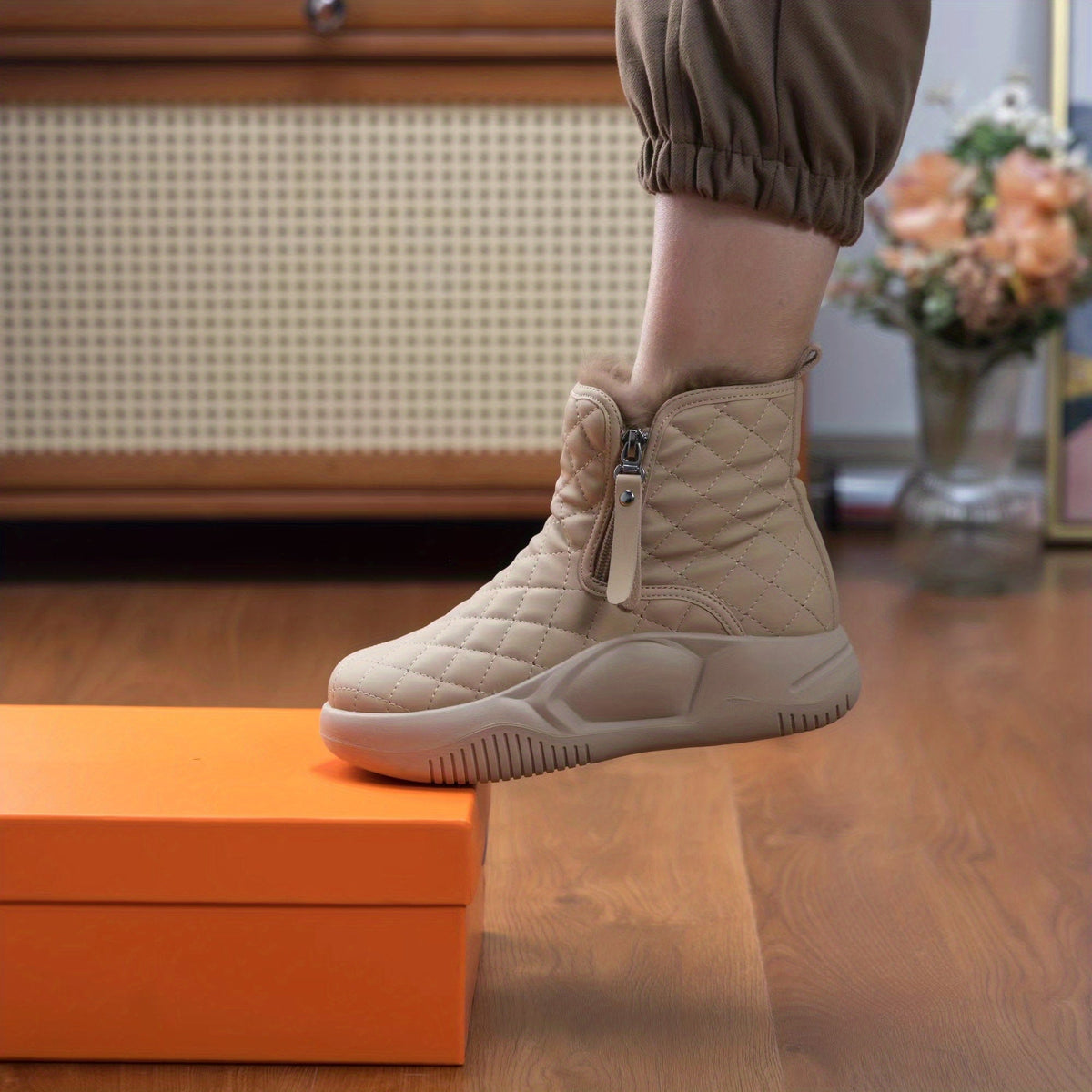 Béatrice Bottines Matelassées Doublées À Zip Latéral Femme