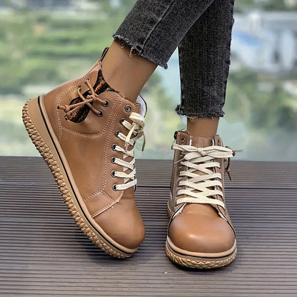 Romane Bottines À Lacets Et Zip Semelle Gomme Femme