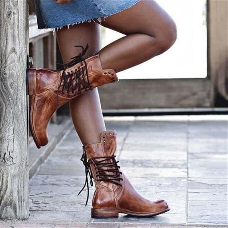 Alice Bottes Mi-Mollet À Laçage Arrière Et Talon Bas Femme