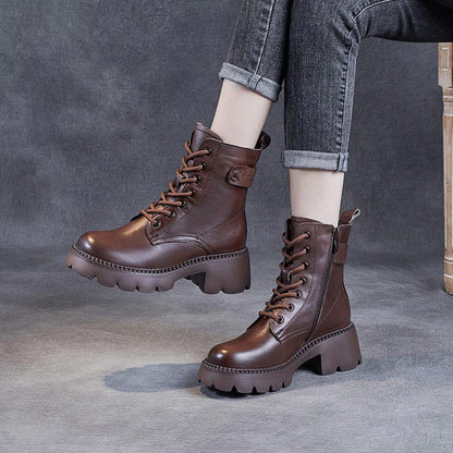 Éloïse Bottines À Lacets Et Semelle Crantée Épaisse Femme