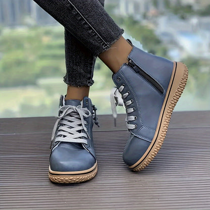 Romane Bottines À Lacets Et Zip Semelle Gomme Femme