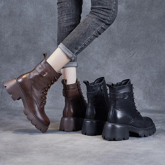 Éloïse Bottines À Lacets Et Semelle Crantée Épaisse Femme
