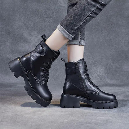 Éloïse Bottines À Lacets Et Semelle Crantée Épaisse Femme