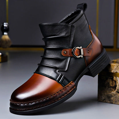 Nicolas Bottines Aspect Cuir Poli Homme