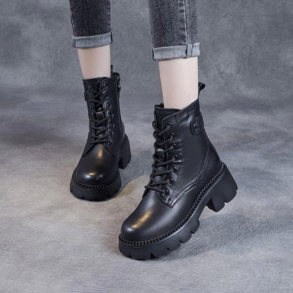 Éloïse Bottines À Lacets Et Semelle Crantée Épaisse Femme
