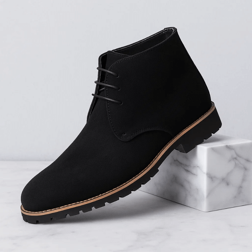 Nathan Bottines Effet Daim Semelle Crantée Homme