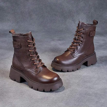 Éloïse Bottines À Lacets Et Semelle Crantée Épaisse Femme