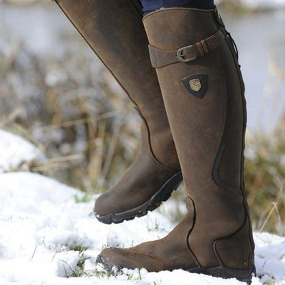 Agathe Bottes Cavalières Hautes À Sangle Et Talon Plat Femme