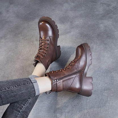 Éloïse Bottines À Lacets Et Semelle Crantée Épaisse Femme