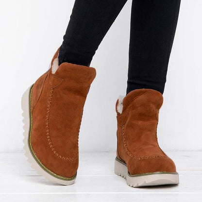 Élodie Bottines Fourrées Effet Daim À Surpiqûres Femme