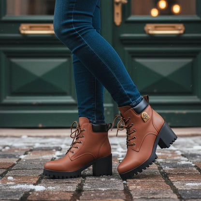 Capucine Bottines À Lacets Talon Carré Et Semelle Crantée Femme