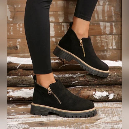 Jade Bottines Zippées À Semelle Épaisse Femme