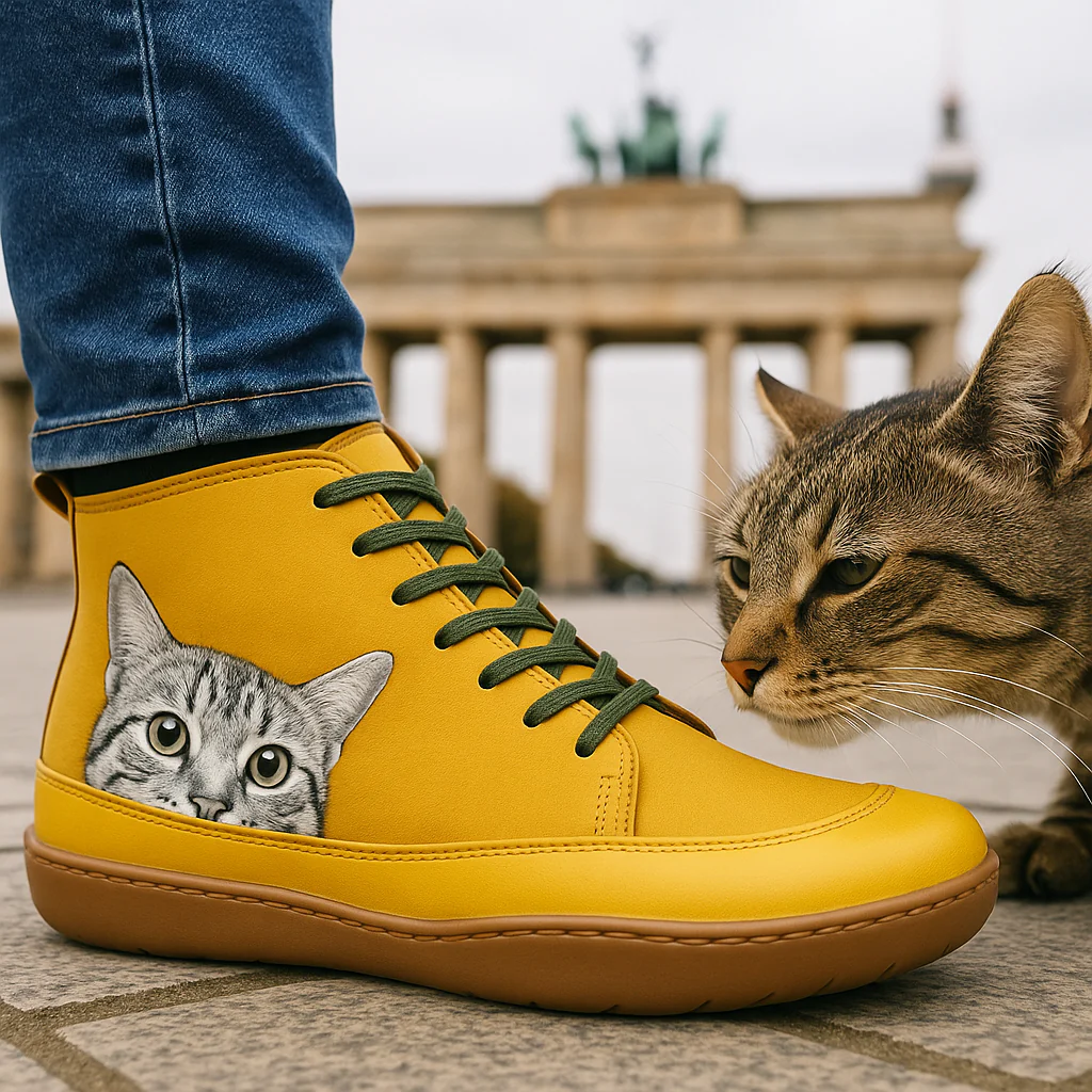 Olympe Bottines À Lacets Motif Chat Semelle Souple Femme