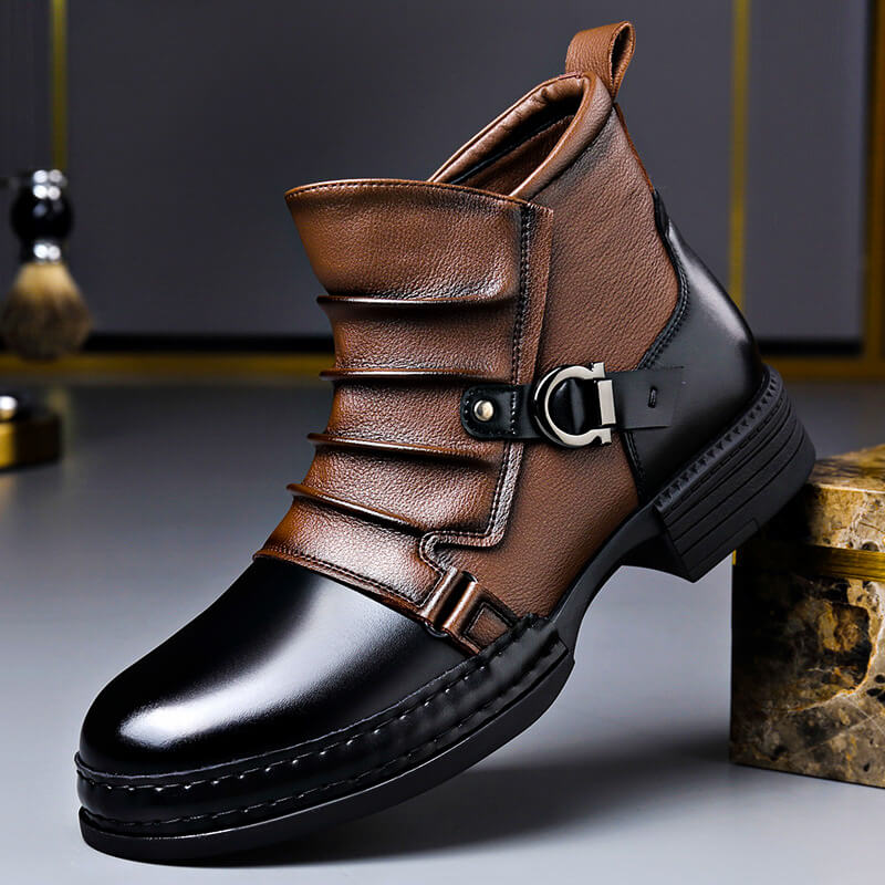 Nicolas Bottines Aspect Cuir Poli Homme