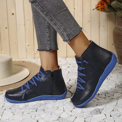 Léonie Bottines À Lacets Élastiques Et Zip Semelle Souple Femme