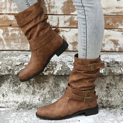 Nathalie Bottes Mi-Mollet Froncées À Double Boucle Femme