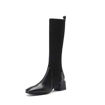 Isaure Bottes Chaussette En Maille À Talon Carré Femme