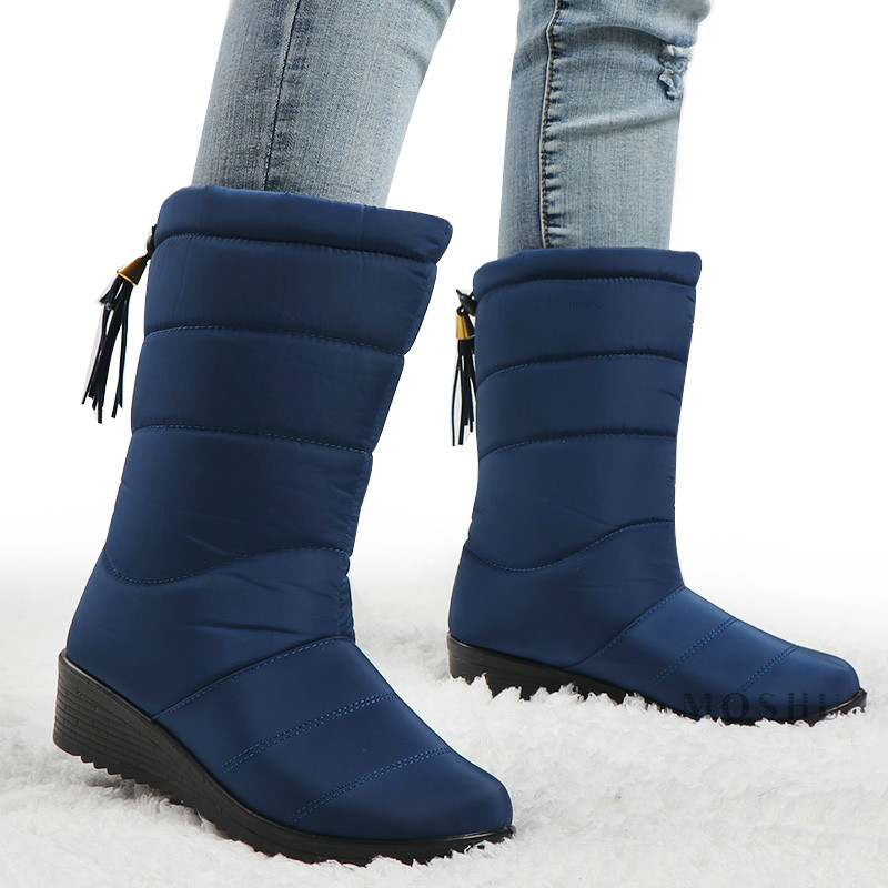 Sabine Bottes De Neige Matelassées Mi-Mollet Compensées Femme