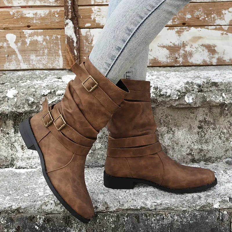 Nathalie Bottes Mi-Mollet Froncées À Double Boucle Femme